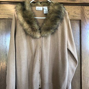 Sweater with Faux Fur Color